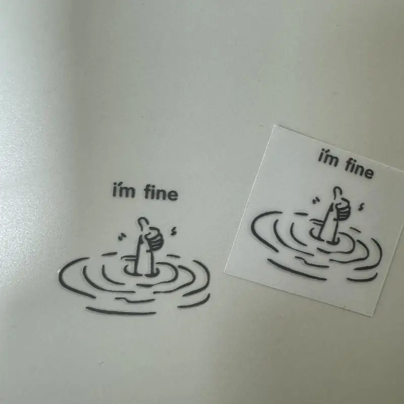 1Pcs Waterproof Glossy Paper Laptop Decals Humorous I'M Fine Funny Sarcastic Stickers Disposable Easy-To-Tear DIY Accessories - Image 6