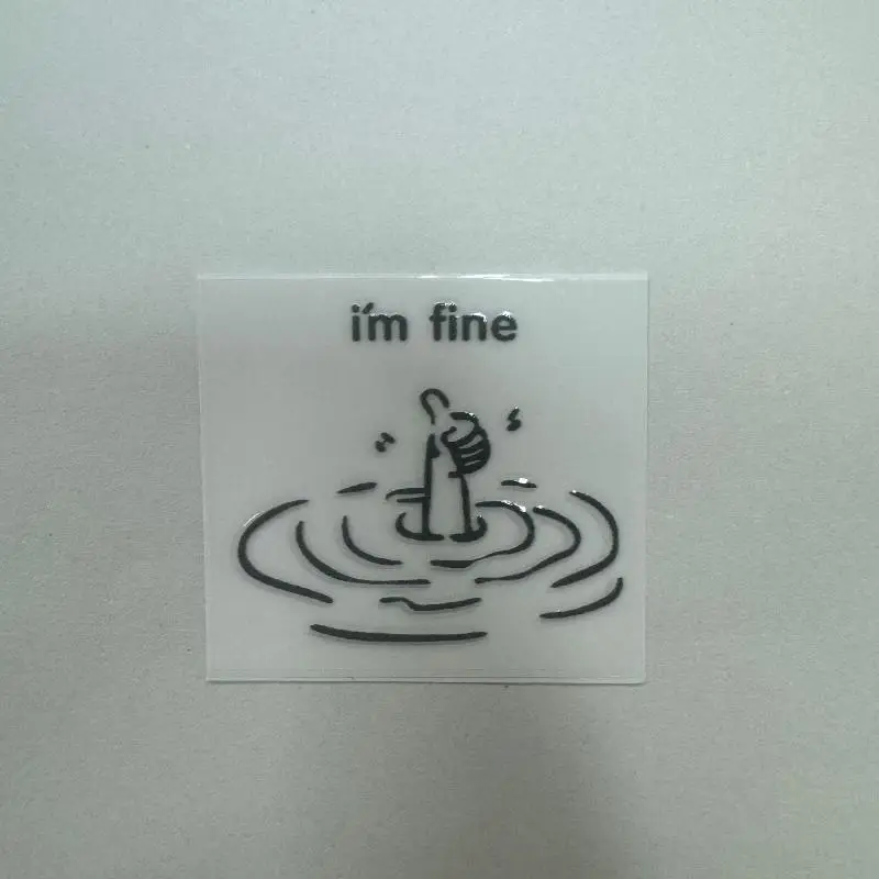 1Pcs Waterproof Glossy Paper Laptop Decals Humorous I'M Fine Funny Sarcastic Stickers Disposable Easy-To-Tear DIY Accessories - Image 10