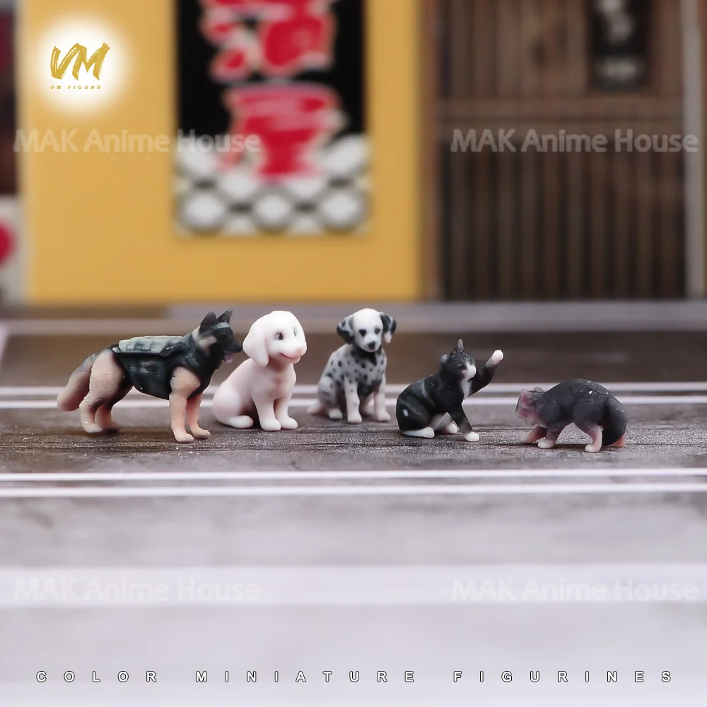 1/87 1/64 1/43 1/24 1/18 Cute Pet Wearing A Red Coat Dairy Cow Cat Sheepdog Raccoon Cat 3D Print Props Figures Model Scene Dolls - Image 4