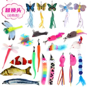A Variety Of Cat Toys, Animal Shapes, Cat Teasing Sticks, Replacement Head, Cat Boredom Relief Products