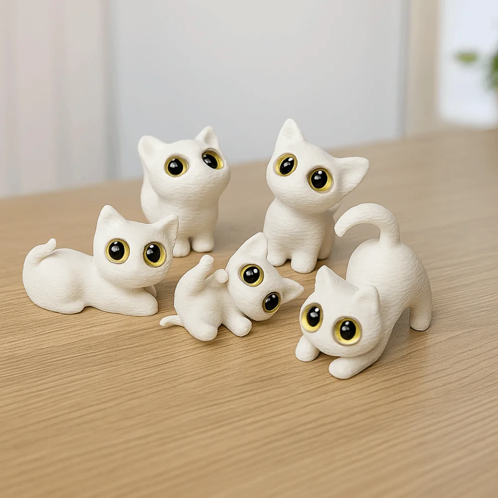 PLA Halloween Cat Anime Figure Model Handicraft 3D Printed Cats Figurines Toys Collectible Display Kitten Micro Landscape Crafts - Image 3