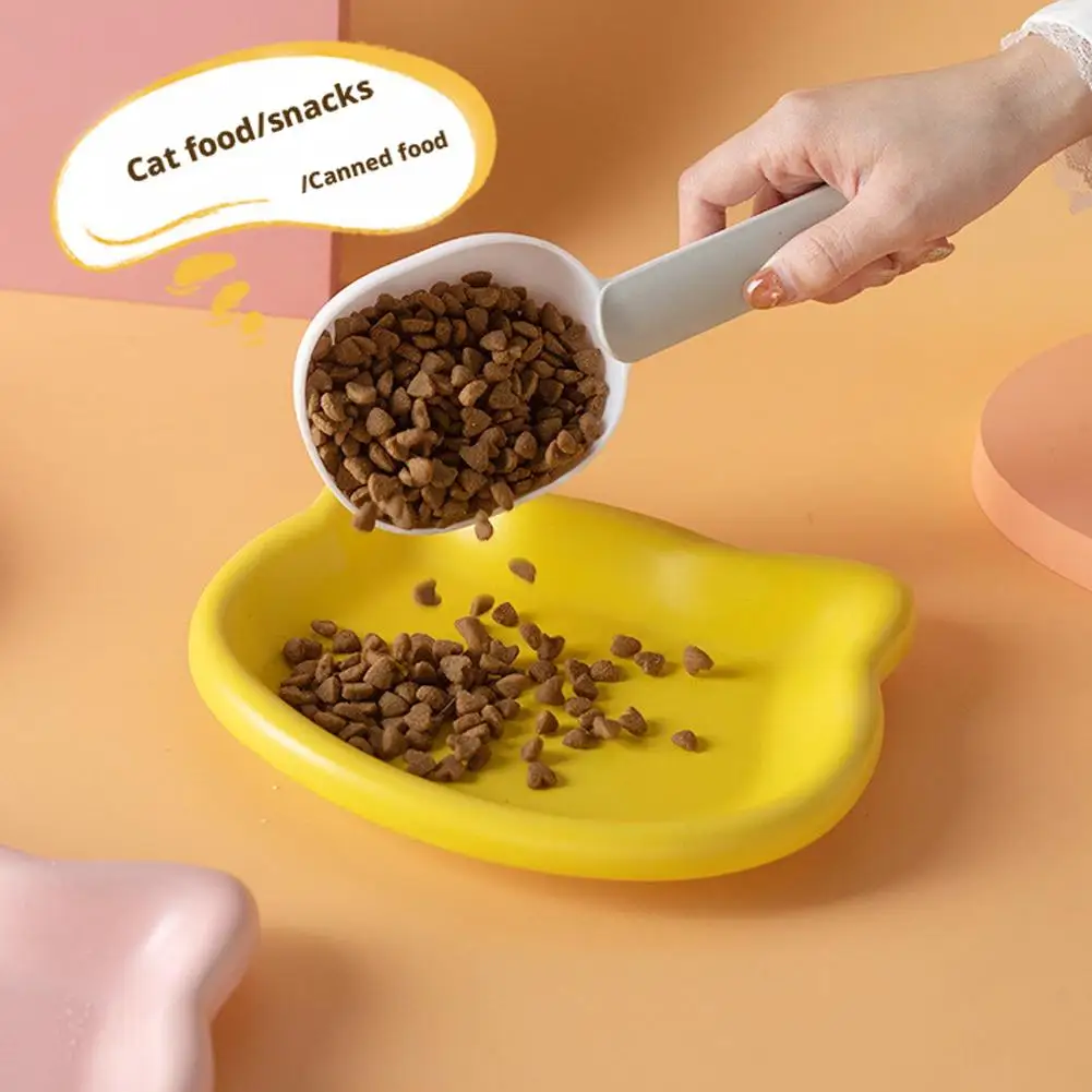 Multicolor Cat-Shaped Plastic Cat Bowl Set Cartoon Non-Slip Pet Food Dish for Cats Ideal Pet Supplies - Image 3