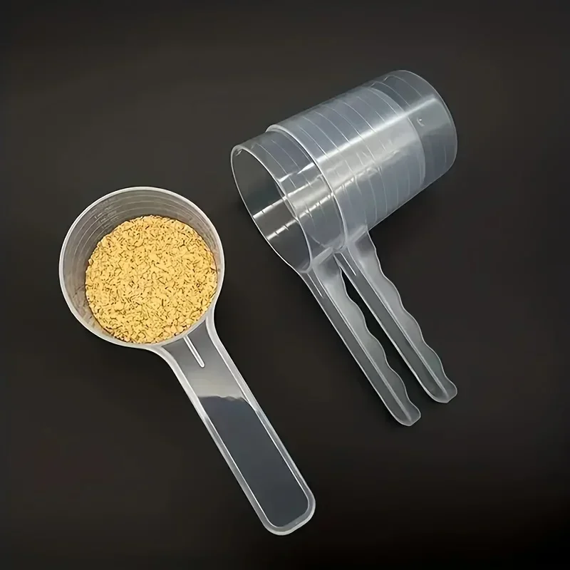 1PCS multifunctional transparent pet measuring spoon with scale plastic dog and cat feeding shovel pet tableware supplies - Image 5