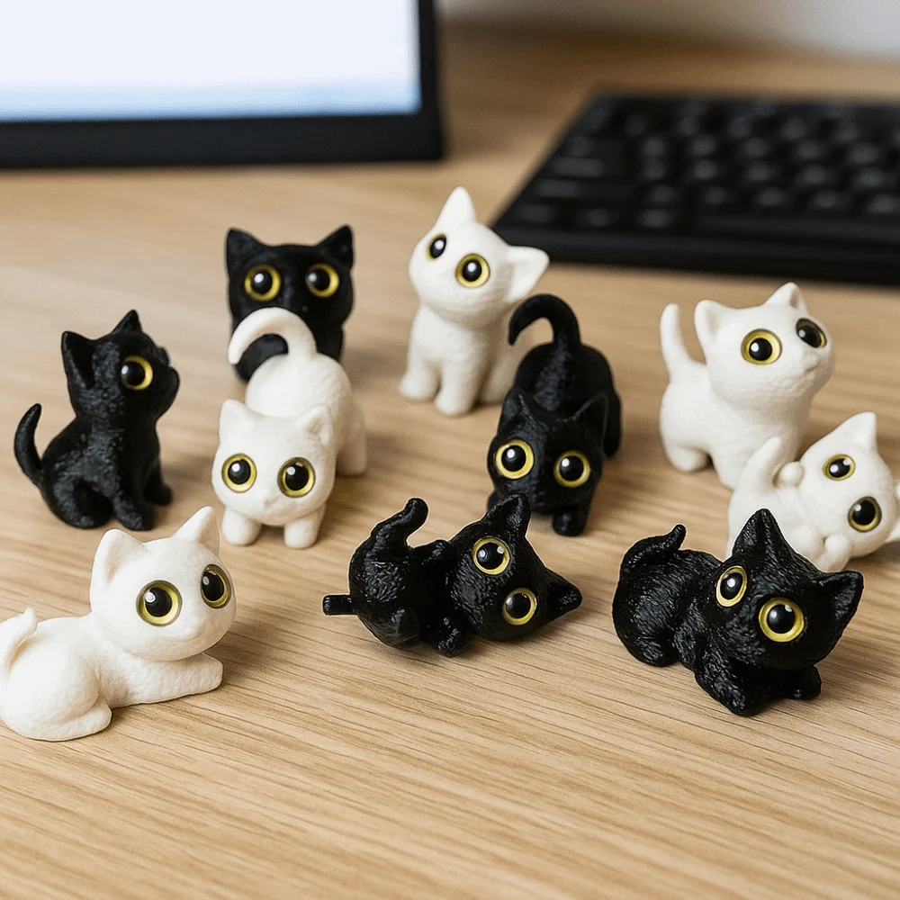 PLA Halloween Cat Anime Figure Handicraft Model 3D Printed Cats Figurines Collectible Funny Kitten Micro Landscape Crafts - Image 2