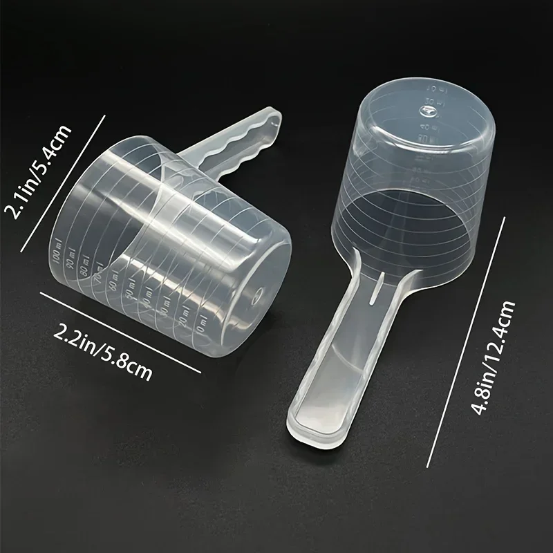 1PCS multifunctional transparent pet measuring spoon with scale plastic dog and cat feeding shovel pet tableware supplies - Image 3