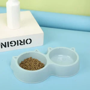 Double Bowls Protect The Cervical Spine Drinking Water Food Basin Anti-knock and Non-slip Cat Food Bowl Dog and Cat Products