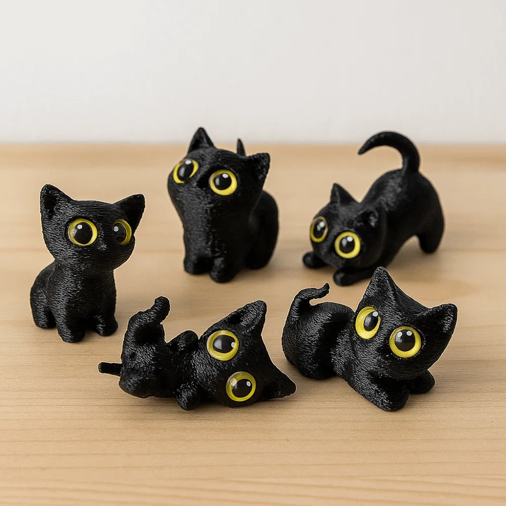 PLA Halloween Cat Anime Figure Handicraft Model 3D Printed Cats Figurines Collectible Funny Kitten Micro Landscape Crafts - Image 3