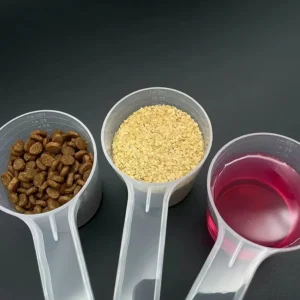 1PCS multifunctional transparent pet measuring spoon with scale plastic dog and cat feeding shovel pet tableware supplies